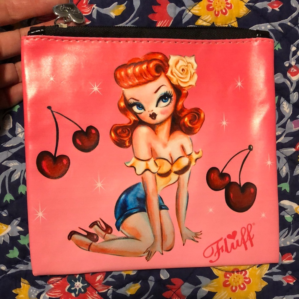 Fluff Rockabilly Flat Makeup Bag